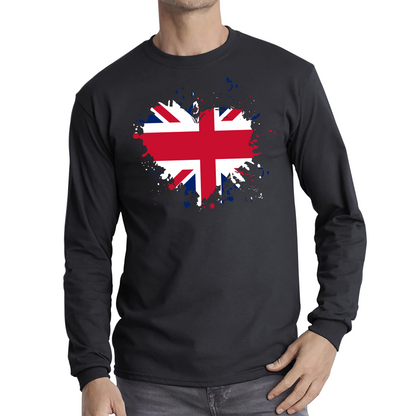 Union Jack Great Britain Heart Flag T Shirt
