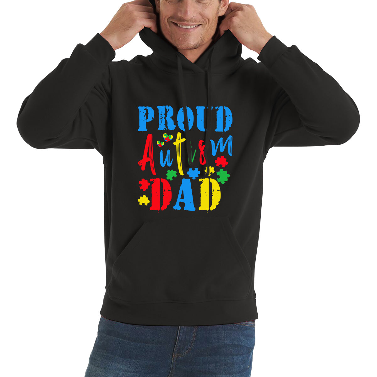 Proud Autism Dad Autism Awareness Month Autism Support Proud Dad Autism Acceptance Unisex Hoodie