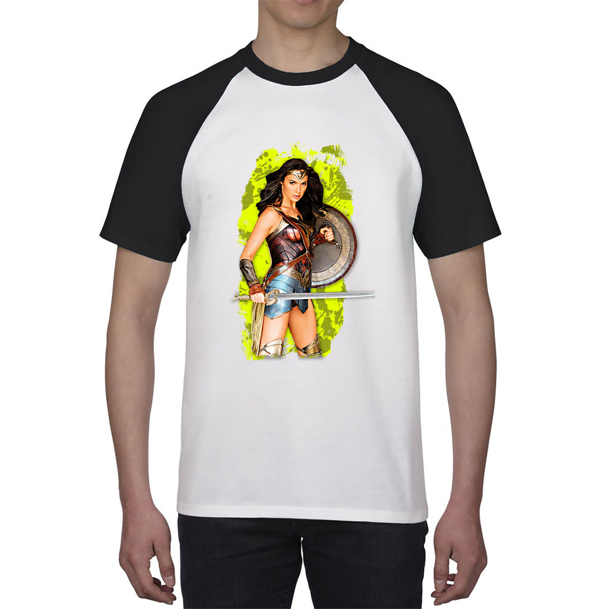 Gal Gadot Wonder Woman Shield Comic Book Character Wonder Girl Superhero Baseball T Shirt