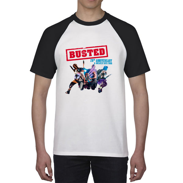 Busted 20th Anniversary & Greatest Hits Tour Busted Singers Pop Punk Music Band Baseball T Shirt