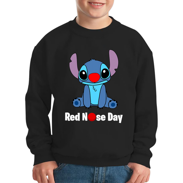 Ohana Disney Stitch Red Nose Day Kids Sweatshirt. 50% Goes To Charity