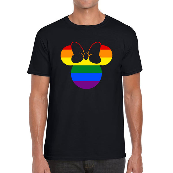 Disney Minnie Mouse Pride Disneyland LGBT Pride Month LGBTQ+ Rainbow Colours Disney World Mens Tee Top