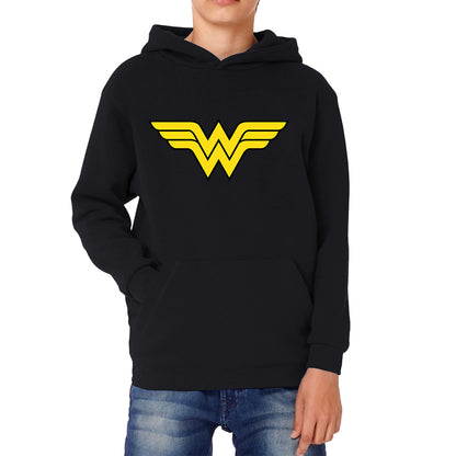 Wonder Woman Logo Superhero Wonder Girl Super Woman Comic Book Character Kids Hoodie