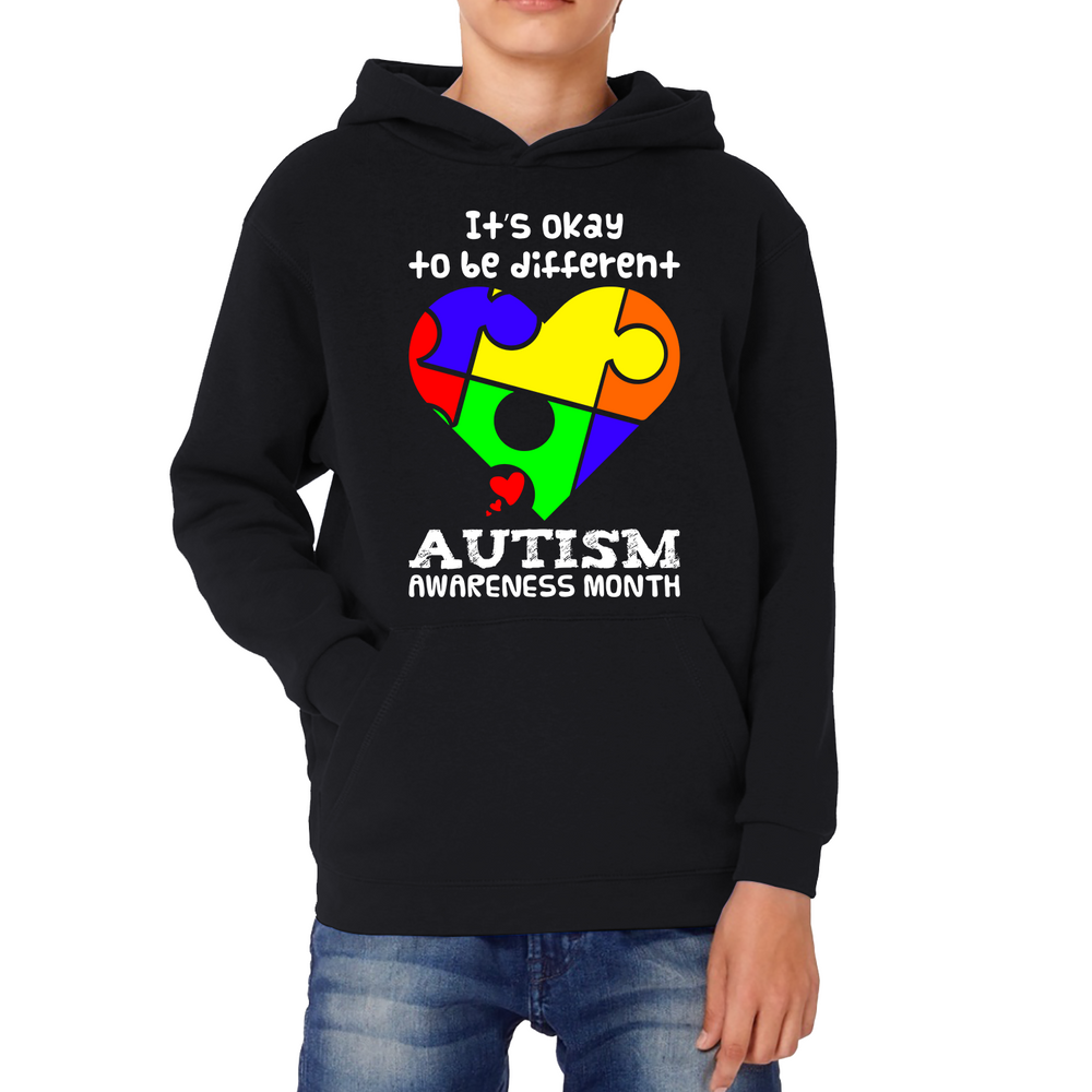 It's Ok To Be Different Autism Awareness Month Kids Hoodie