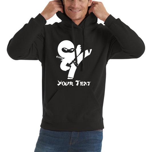 Personalised Ninja Your Name Retro Ninja Warrior Martial Arts Judo Karate Unisex Hoodie