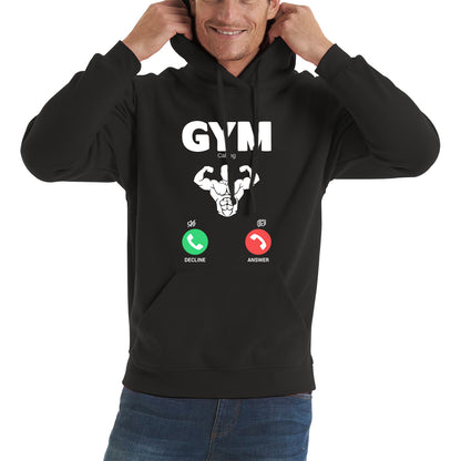 Gym Calling Gym Lover Awesome Gym Weightlifter Fitness Gym Is Calling Me Muscle Bodybuilding Six Pack Abs Unisex Hoodie