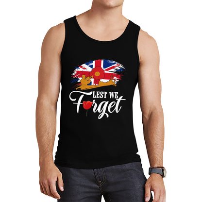 Poppy Flowers Lest We Forget Anzac Day British Veterans Tank Top