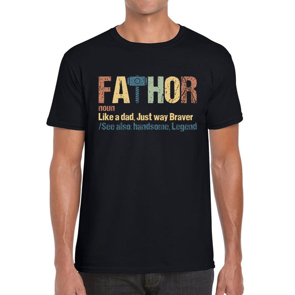 FaThor Avengers Daddy Hero Funny Marvel Dad Superhero Father's Day Mens Tee Top