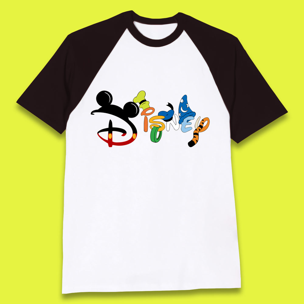 Disney Club Cartoon Characters Mickey Mouse Minnie Mouse Donald Duck Pluto Goofy Sorcerer Mickey Hat Tigger Disney World Trip Baseball T Shirt