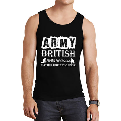 Army British Armed Forces Day Support Those Who Serve Lest We Forget Remembrance Day Veterans Day Poppy Flower Tank Top