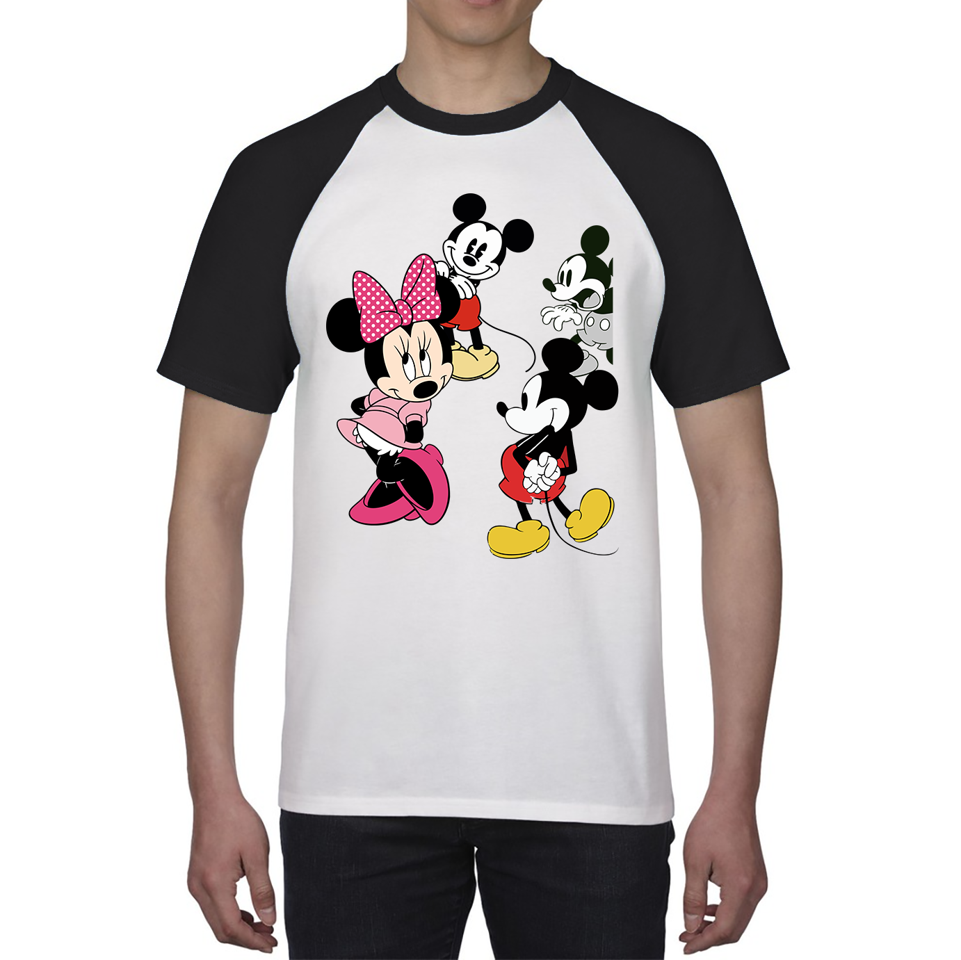 Disney Mickey & Minnie Mouse Disneyland Cartoon Characters Disney World Walt Disney Baseball T Shirt