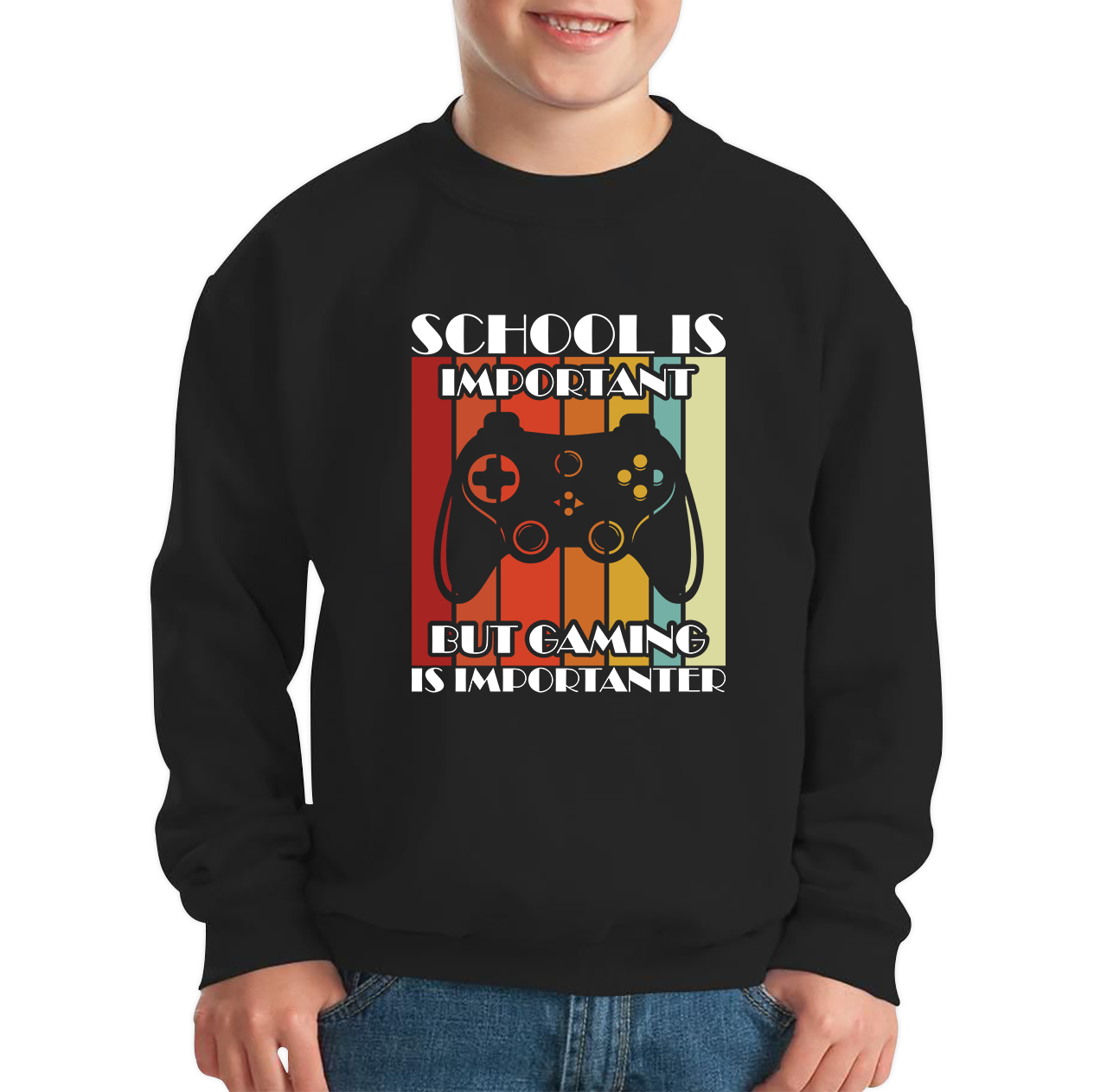 School Is Important But Gaming Is Importanter Gaming Controller Jumper