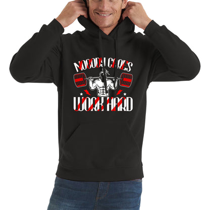 Nobody Cares Work Hard spartan Gym Training Motivational Quote Fitness Workout Unisex Hoodie