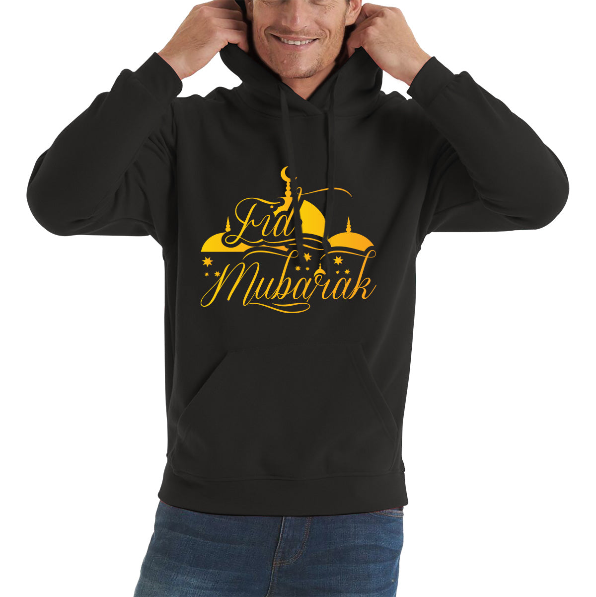 Eid Mubarak Muslims Religious Ramzan Fasting Mosque Prayers Blessings Holy Month Adult Hoodie