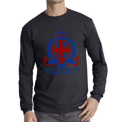 King Charles III Coronation 2023 CR III King Of England United Kingdom His Majesty Long Sleeve T Shirt