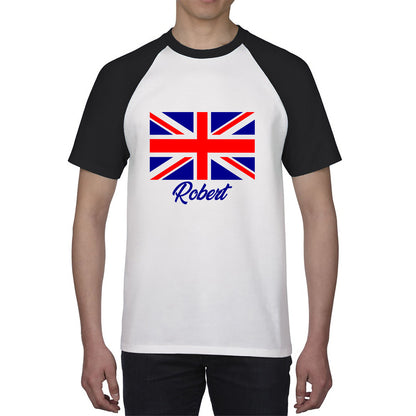 Personalised UK United Kingdom Flag Your Name Great Britain Union Jack Patriotism Proud British Citizen Long Live UK Forever Baseball T Shirt