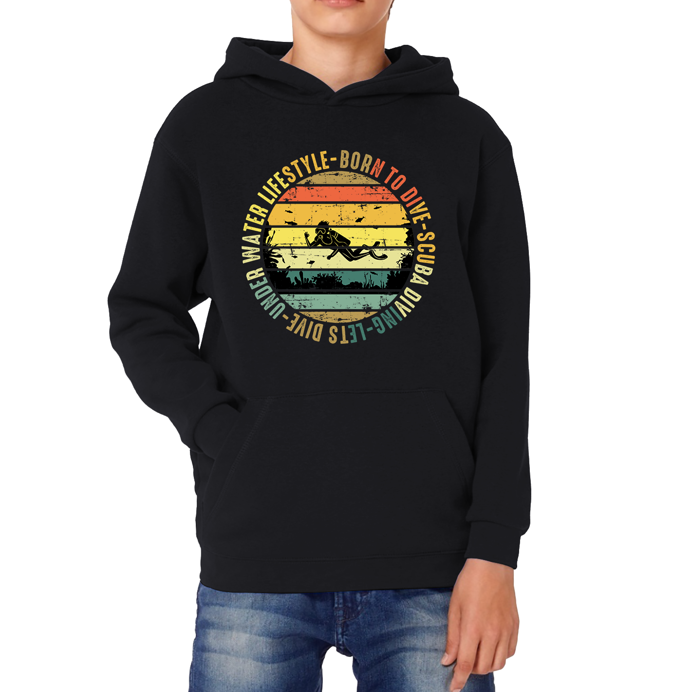Born To Dive Scuba Diving Underwater Lifestyle Hoodie