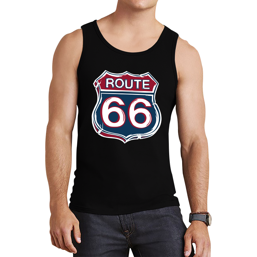 Route 66 Baseball Highway 66 US Biking Riding Highway Main Street of America Tank Top