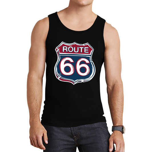 Route 66 Baseball Highway 66 US Biking Riding Highway Main Street of America Tank Top