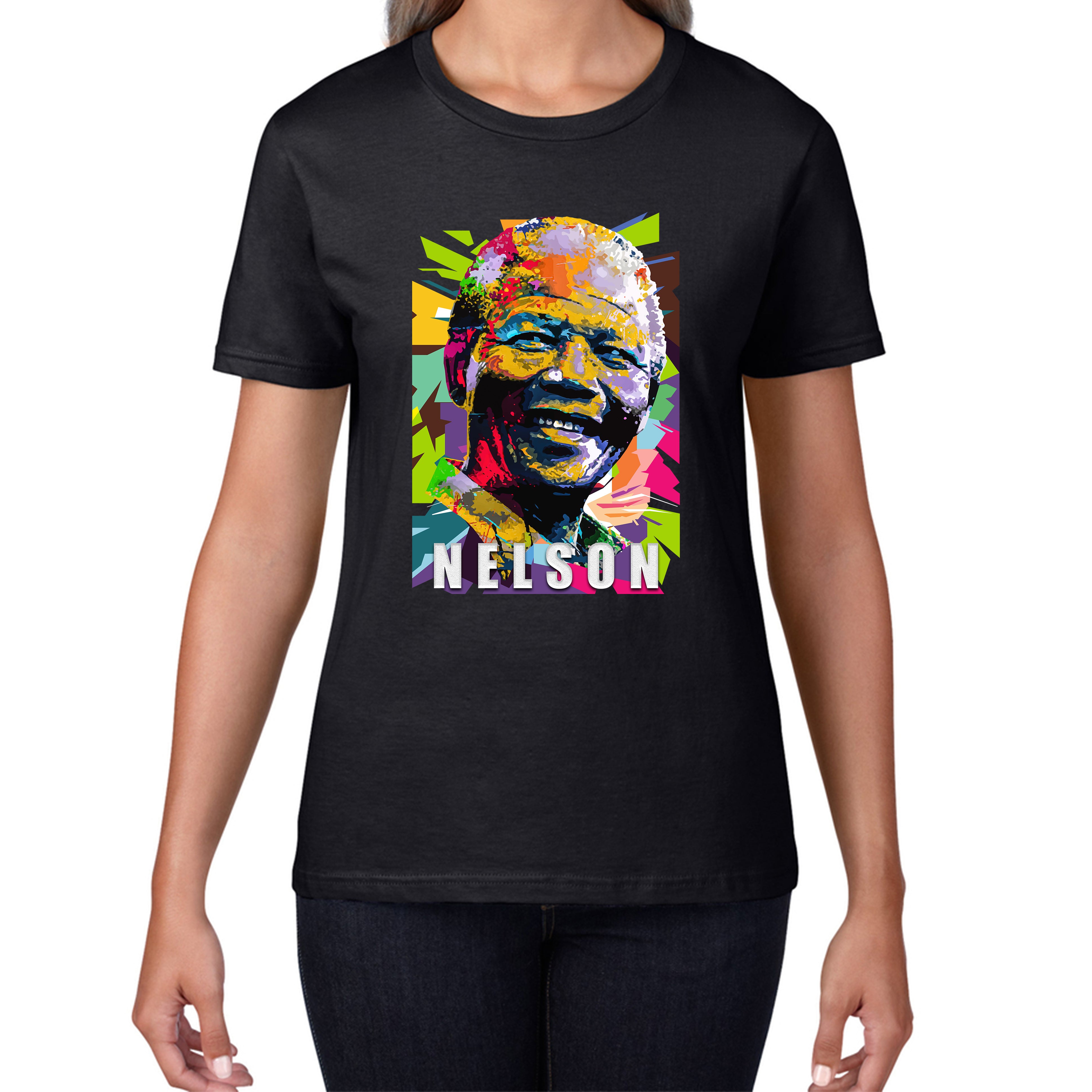 Nelson Mandela African freedom justice Political Leader Former President of South Africa Womens Tee Top