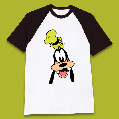 Disney Goofy Head Face Smiling Animated Cartoon Character Disney G.G. "Goofy" Goof Disney Vacation Disney World Trip Baseball T Shirt