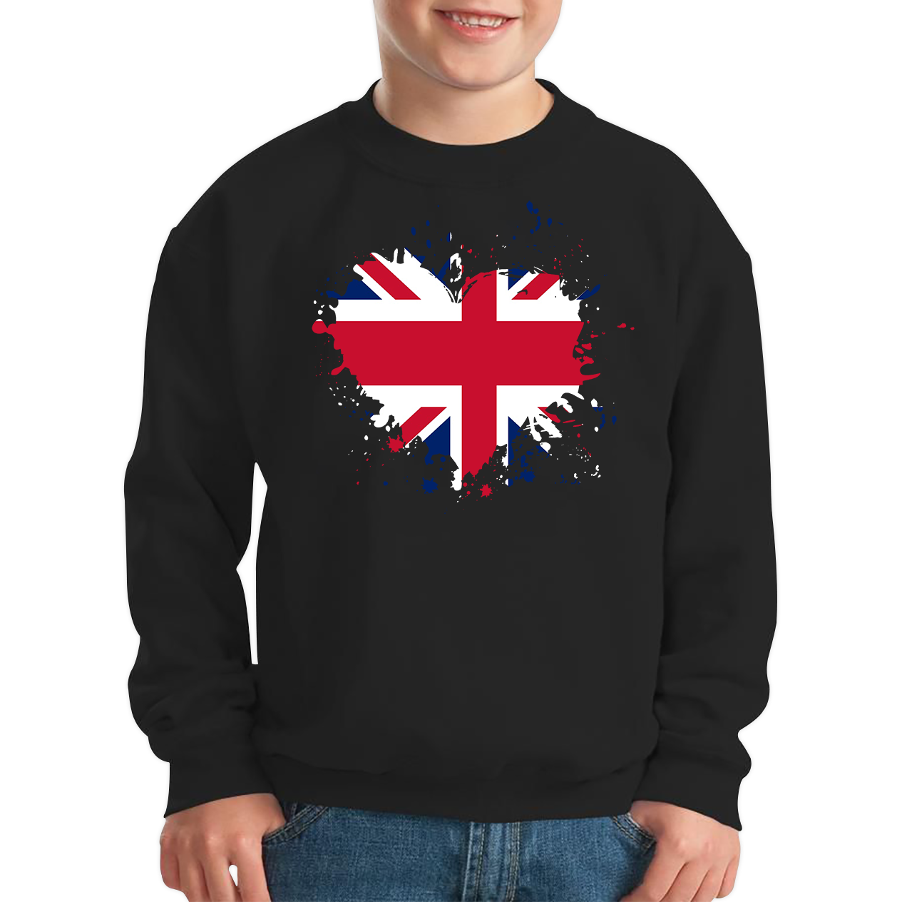 Union Jack Great Britain Heart Flag Jumper
