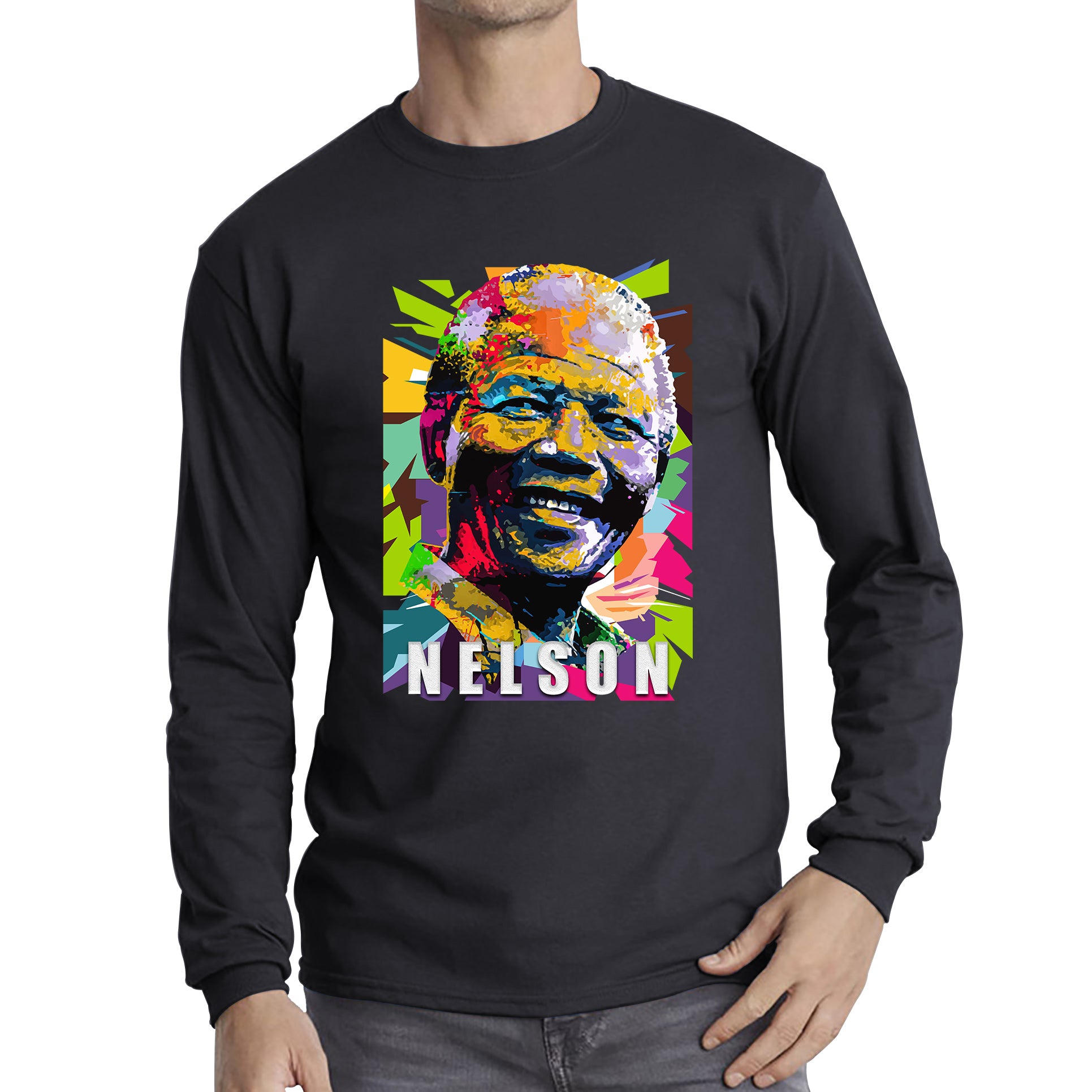 Nelson Mandela African freedom justice Political Leader Former President of South Africa Long Sleeve T Shirt