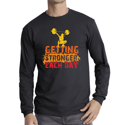 Getting Stronger Each Day Weightlifting Gym T Shirt