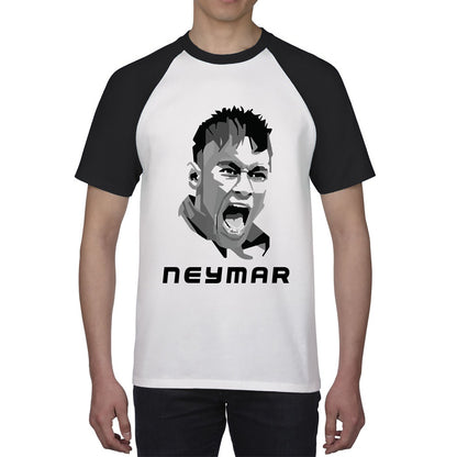 Football Player Retro Style Portrait Brazil Soccer Player Brazilian Professional Footballer Sports Champion Baseball T Shirt