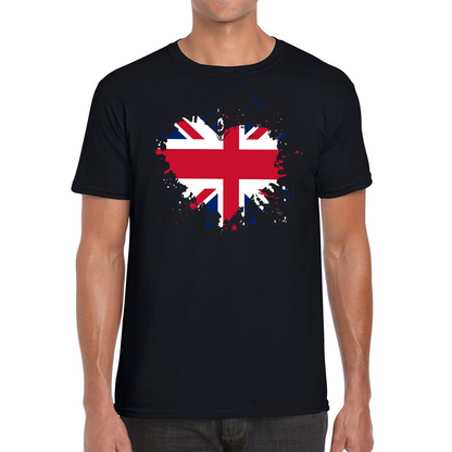 Union Jack Great Britain Heart Flag T Shirt