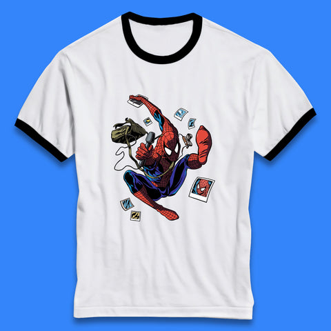Spider-Man The Animated Series American Superhero Marvel Comics Action Adventure Science Fiction Ringer T Shirt
