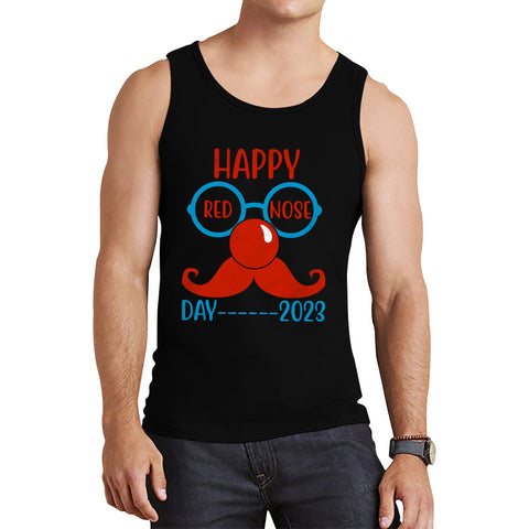 Happy Red Nose Day 2023 Glasses Moustache Child Poverty Awareness Party Wear Tank Top
