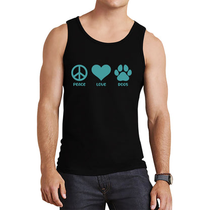 Peace Love Dogs Dog Paws Funny Dog Lovers Animal Pet Peace Logo Tank Top