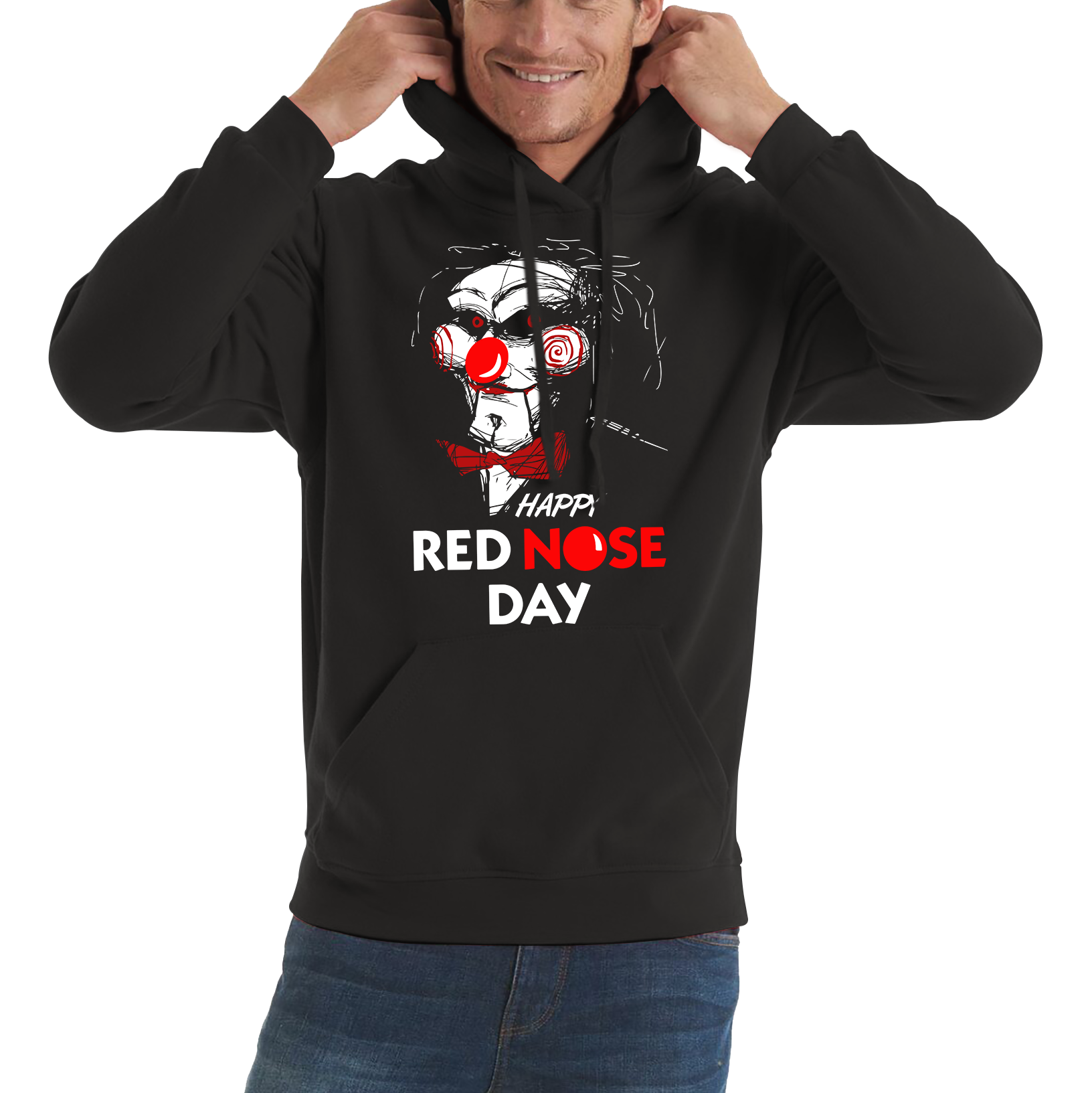 Jigsaw Happy Red Nose Day Adult Hoodie. 50% Goes To Charity
