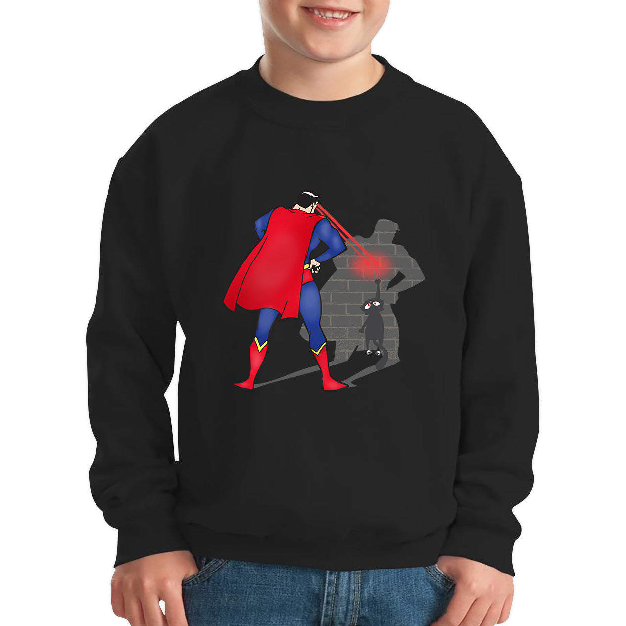 Bigman With Cat Funny Spider Cat Comics Black Cat Spider Movie Kids Jumper