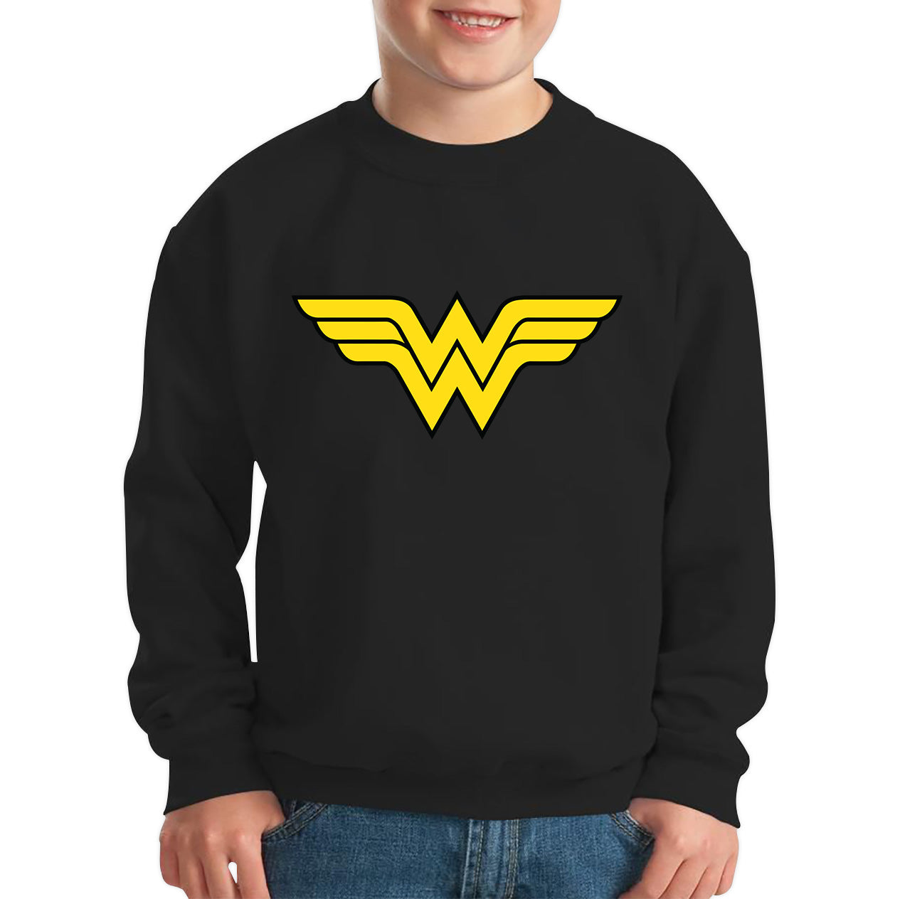 Wonder Woman Logo Superhero Wonder Girl Super Woman Comic Book Character Kids Jumper