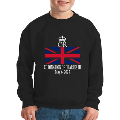 Royal Cypher CR III Coronation Of Charles III 6th May 2023 King Charles III Royal King British Flag Kids Jumper