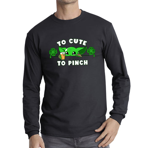 To Cute To Pinch Shamrock St Patrick's Day Green Irish Festival St Paddys Day Long Sleeve T Shirt