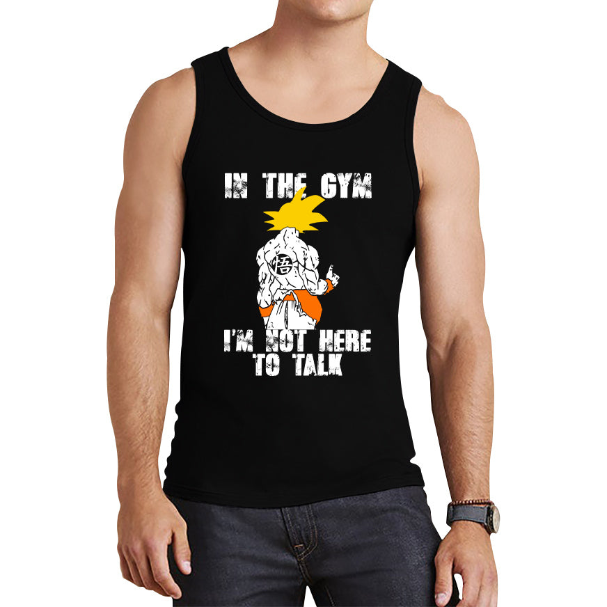 Dragon Ball Z Super Saiyan Goku Kakalot In The Gym I'm Not Here To Talk Gym Training Musculation Bodybuilding Workout Tank Top