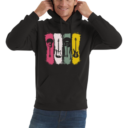 Vintage Guitars Musician Music Guitar Lover Classical Acoustic-Electric Guitarist Unisex Hoodie