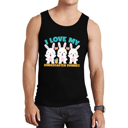 I Love My Kindergarten Bunnies Teacher Easter Bunny Teacher Back To School Tank Top