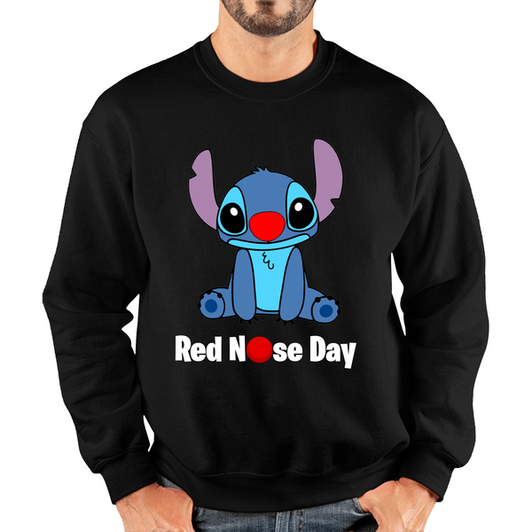 Ohana Disney Stitch Red Nose Day Adult Sweatshirt. 50% Goes To Charity