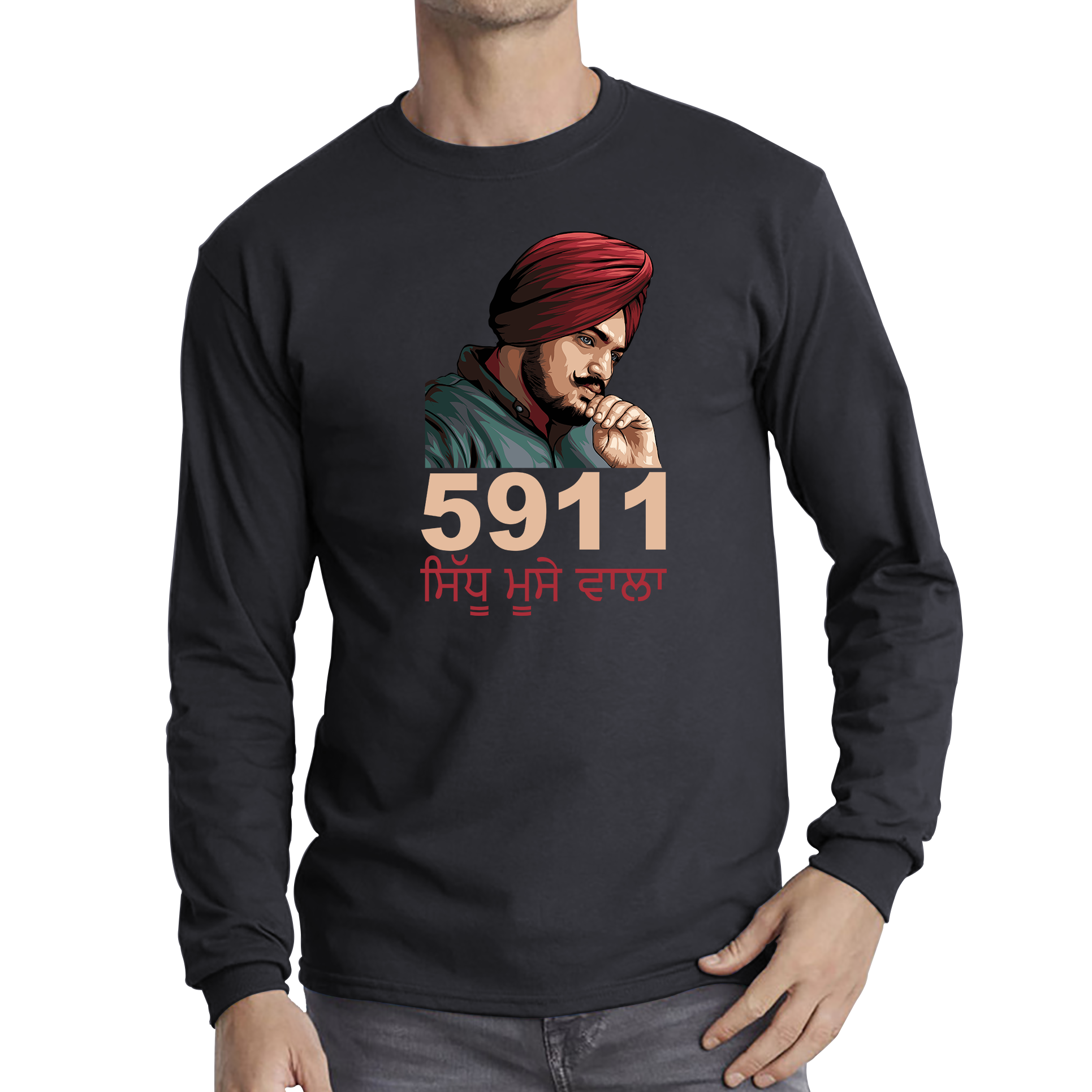Sidhu Moose Wala 5911 Song Shirt Legend Punjabi Indian Singer Tribute To Legend Sidhu Moose Wala Long Sleeve T Shirt