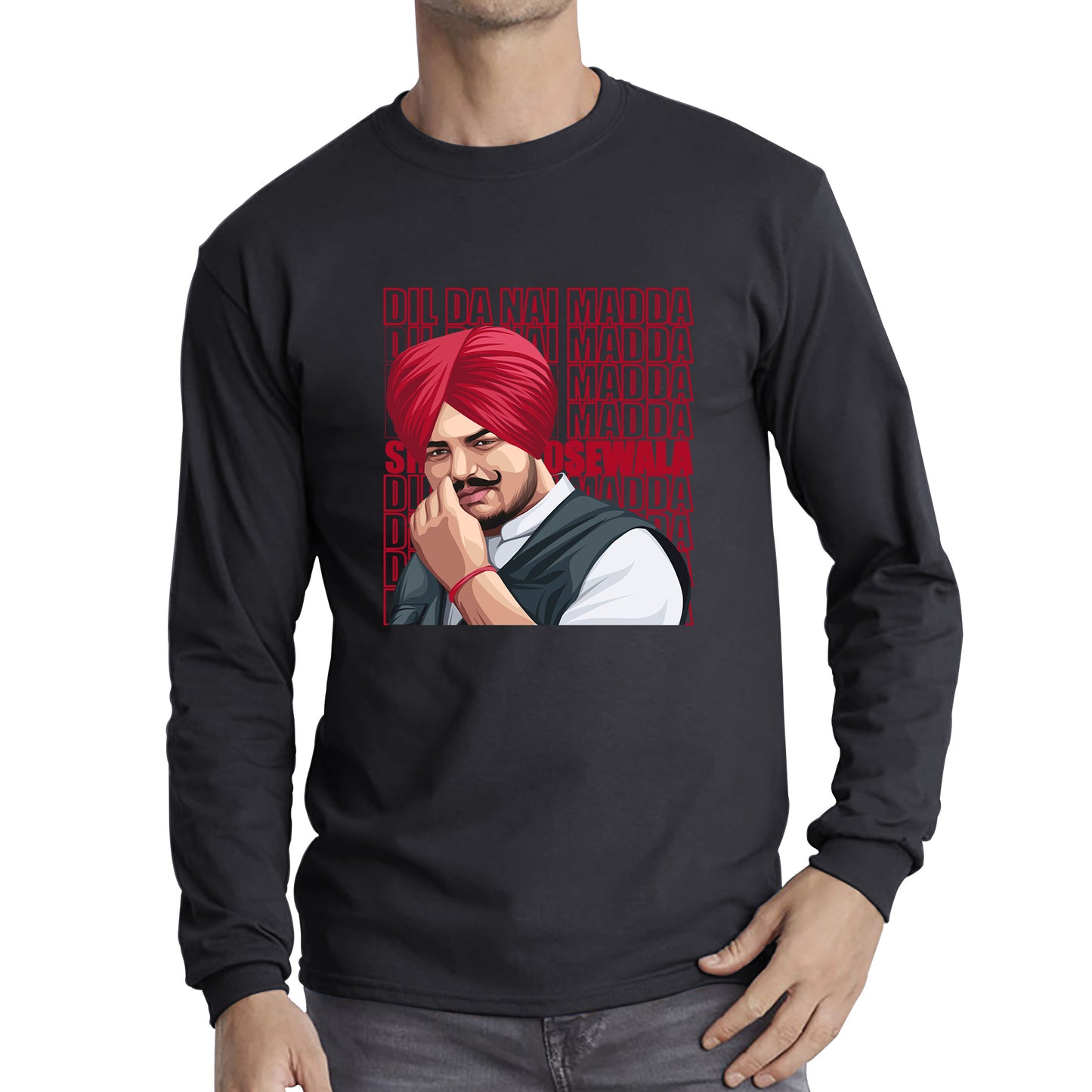 Dil Da Nai Madda Sidhu Moose Wala Legend Punjabi Indian Singer Tribute To Legend Long Sleeve T Shirt