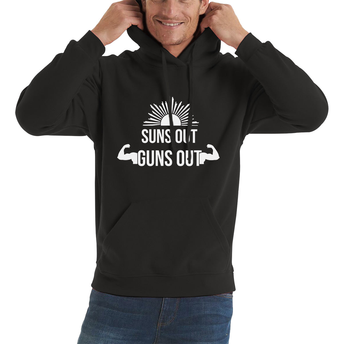 Sun Out Guns Out, Workout Gym Bodybuilding Weightlifting Motivation Unisex Hoodie
