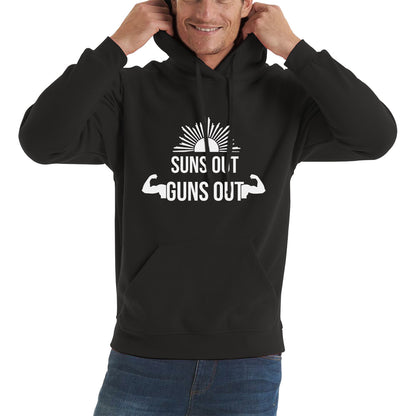 Sun Out Guns Out, Workout Gym Bodybuilding Weightlifting Motivation Unisex Hoodie