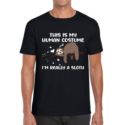 This Is My Human Costume I Am Really A Sloth Funny T Shirt