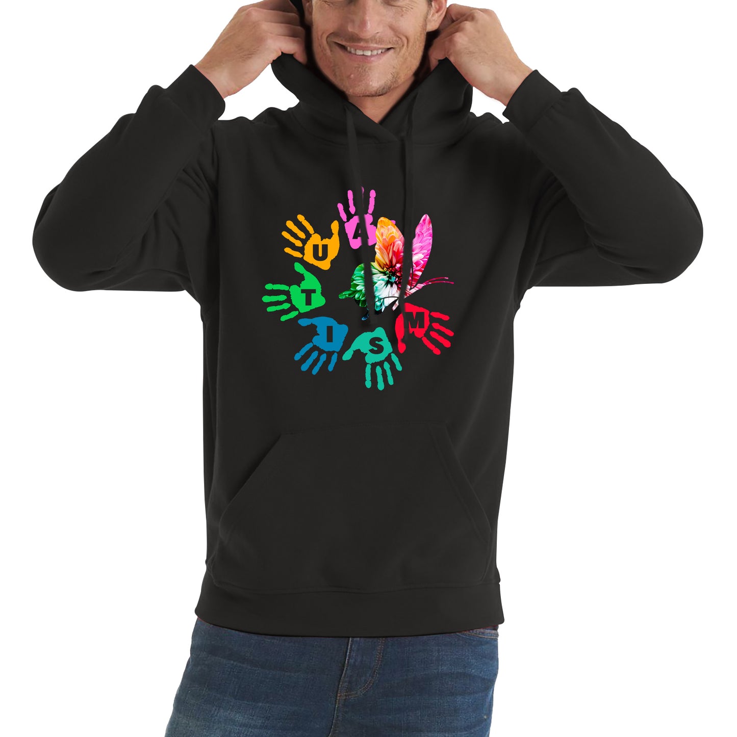 Autism Awareness Butterfly Peace Lover Autism Rainbow Be Kind Acceptance Autism Support Unisex Hoodie