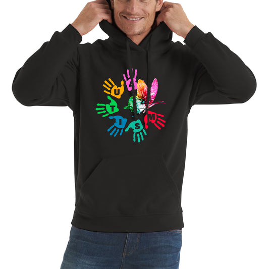 Autism Awareness Butterfly Peace Lover Autism Rainbow Be Kind Acceptance Autism Support Unisex Hoodie