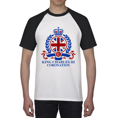 King Charles III Coronation 2023 CR III King Of England United Kingdom His Majesty Baseball T Shirt